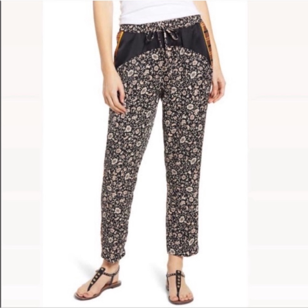 Scotch & Soda Palm Cove Striped Floral Tuxedo Silky Pants
